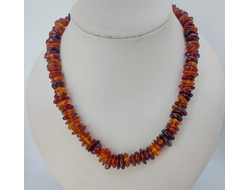 Бусы простые из коньячного янтаря