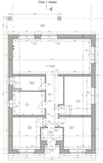 Одноэтажный дом с тремя спальнями 105м² (S86)