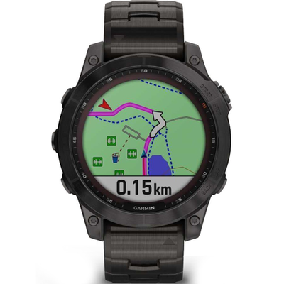 Garmin Fenix 7 47mm Solar Sapphire Titanium Carbon Gray DLC with Titanium Band (010-02540-39)