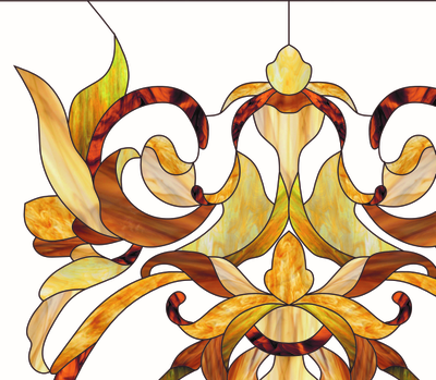 Витражная пленка, витражная пленка самоклеющаяся, пленочный витраж с классическим рисунком