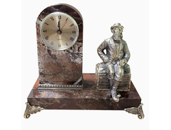 Часы интерьерные "Купец", бронза/яшма