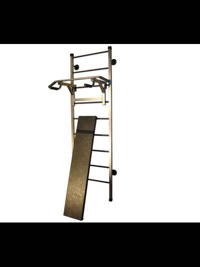 Шведская стенка СИЛА со съемными турник-брусьями PRO и с доской для пресса ДП