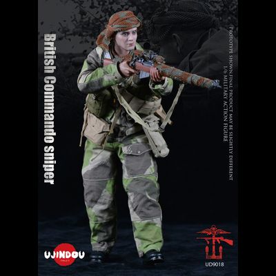 ТРЕСНУЛ УГОЛОК - Британский коммандо-снайпер времен Второй Мировой - КОЛЛЕКЦИОННАЯ ФИГУРКА 1/6 WWII British Commando Sniper 1944 (UD9018) - UJINDOU