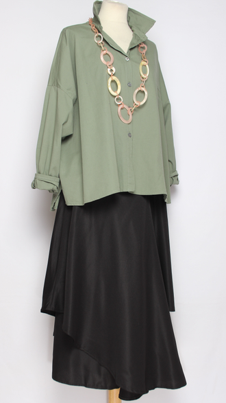 Рубашка хлопок "Большой карман" яблоко, хаки до р.56