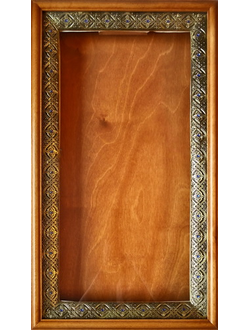 Киот деревянный с басменной рамой, декорированной оригинальными кристаллами "Swarovski" для иконы фо