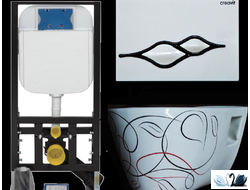 Creavit Set Patera TР328 - Комплект Инсталляция и подвесной унитаз с декором в магазине Marysя.