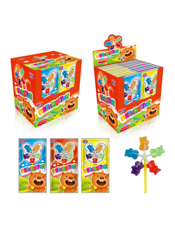 Карамель на палочке "Пятицветик " (мишки) 12гр*30шт*12 блоков