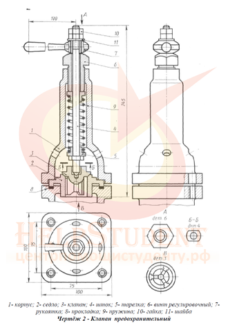 Клапан предохранительный чертеж деталировка