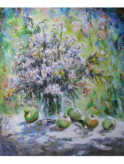 Натюрморт Ромашки и яблоки Круглова Светлана