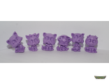 Котята. Фиолетовый полистирол. 6 фигур. 30мм
