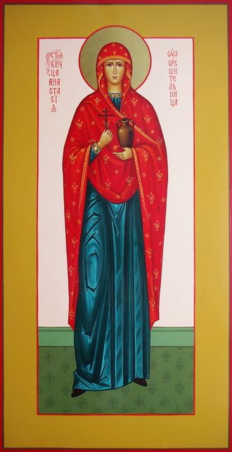 Анастасия Узорешительница, Римляныня, Иллирийская, Святая великомученица. Рукописная мерная икона.