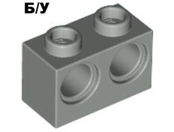 ! Б/У - Technic, Brick 1 x 2 with Holes, Light Gray (32000 / 3200002) - Б/У
