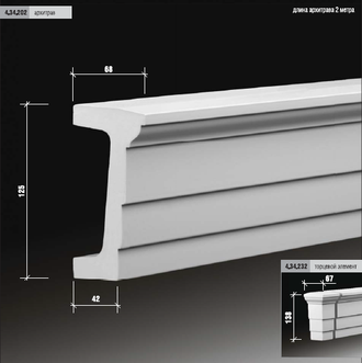 Архитрав 4.34.202 сборный - 125*68*2000мм