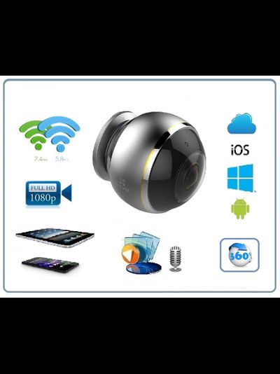 EZVIZ Mini Pano панорамная 360 градусов WiFi (2.4/5 Ггц) видеокамера с DVR, Full HD