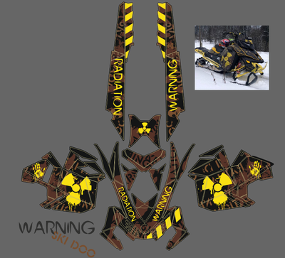 Наклейки на снегоход ski doo summit - 2010 2011 2012 2013 Радиация №1414