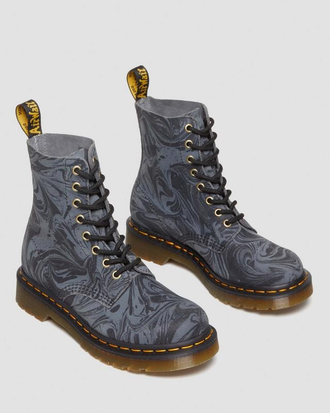 Ботинки Dr. Martens 1460 Pascal Marbled Suede Black Grey