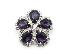 ПУГОВИЦЫ ДЕКОРАТИВНЫЕ СО СТРАЗАМИ, 34 мм. 50 шт. РК-00061. Цвет: red violet