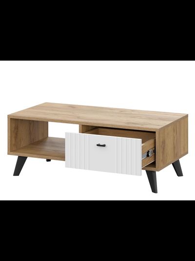 Милан Стол журнальный Дуб Золотой/Белый Матовый