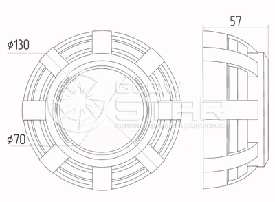 Бленда (маска) для линз №4 RANGE ROVER 3.0 дюйма, 1шт