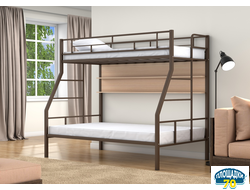Двухъярусная кровать Раута Твист Коричневый полка дуб молочный