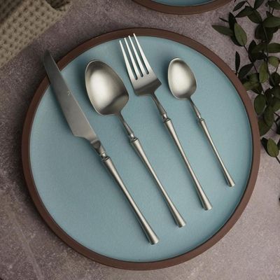 Ложка столовая 19,5 см матовое серебро