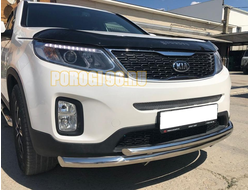 Защита переднего бампера двойная d60/42  Kia Sorento (2013-2020)