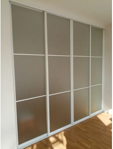 перегородка раздвижная матовое стекло