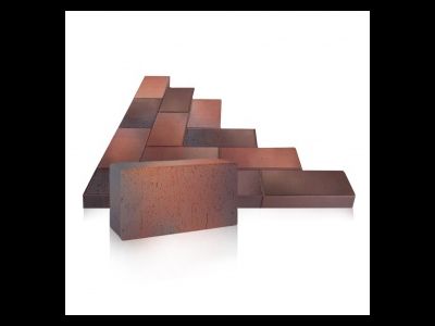 Клинкерная брусчатка тёмно-красная флэшинг ЛСР, 200*100*50 мм