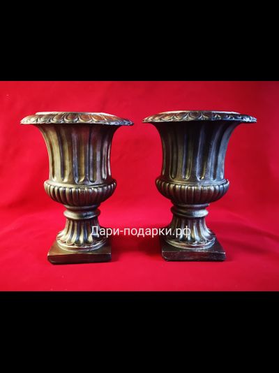 Вазон античный " БАРОККО" бронза 29*21см  1,5кг  полистоун Россия  1799/0130570