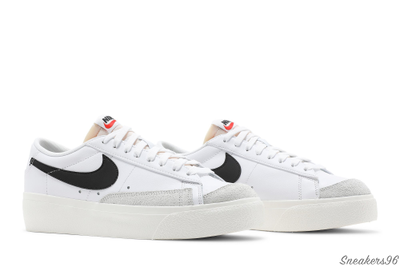 Кроссовки Nike Wmns Blazer Low Platform White Black Женские (36-40)