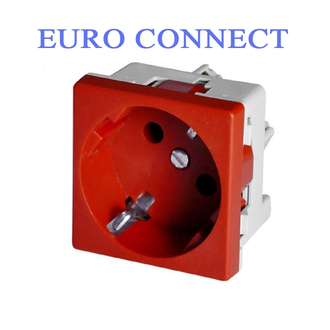 EURO розетка для модульного блока, красного цвета