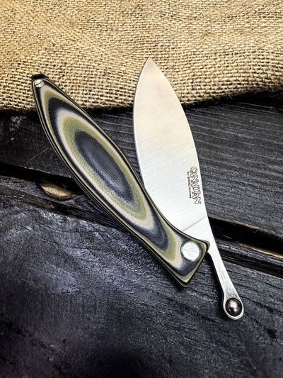 Фрикционный складной нож Канадец Большой сталь AUS10Co, рукоять G10 "тайга"