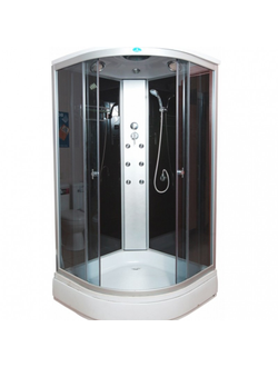 Душевая кабина Водный Мир ВМ-882, Задние стекла чёрная, передние стекла тонированные, 100x100x215 см.