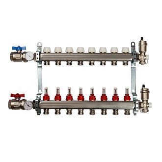 Коллекторная группа с расходомерами 8 выхода в сборе ViEiR, нержавейка