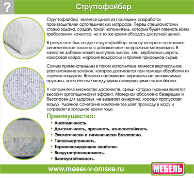 Наматрасник с наполнением струттофайбер