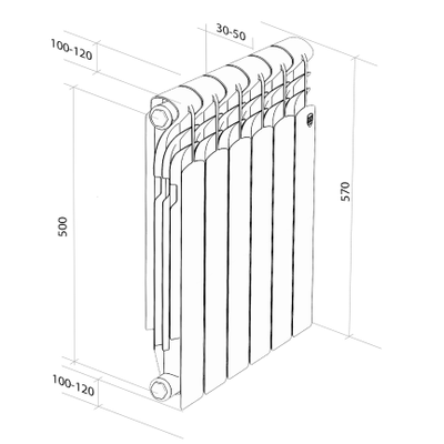 Радиатор Royal Thermo Revolution 500 2.0 - 12 секц.