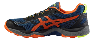 Кроссовки ASICS GEL-FUJITRABUCO5 синий/черный/оранжевый  T6J0N-5809   (Размеры: 9)