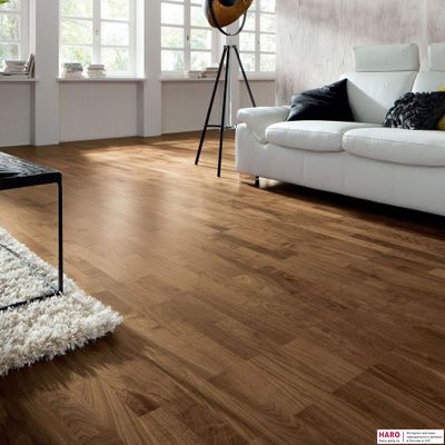 Паркетная доска Haro Орех Американский 523812 3-пол лак