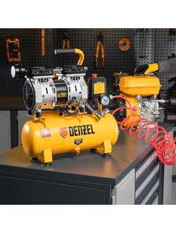 Компрессор DLS650/10 безмаслянный малошумный 650 Вт, 120 л/мин, ресивер 10 л Denzel