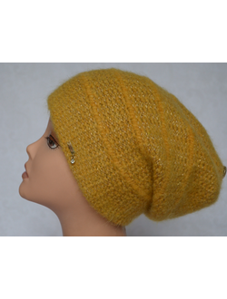 Желтая женская вязаная шапка зимняя Италия Vizio 6744 фото