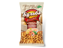 Соломка со вкусом креветок  из цельного картофеля обжаренная "Бульба sticks"75г