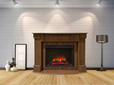 камин электрический Венеция орех с очагом Sparta 25.5 LED