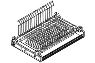 Сушилка для посуды, одноуровневая,  &quot;INOXA&quot; в модуль 700 мм, отделка серая