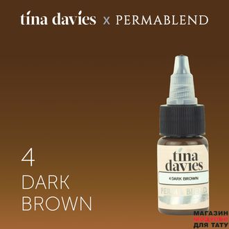 PB Пигмент для татуажа бровей "Tina Davies 'I Love INK' 4 Dark Brown"