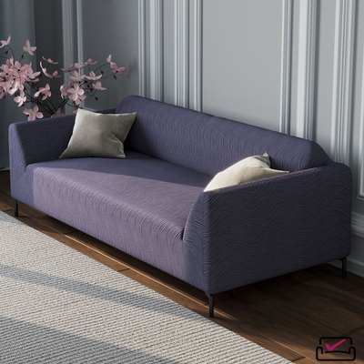 Чехол на 3х местный диван Жаккард Волна Пепельный. Россия