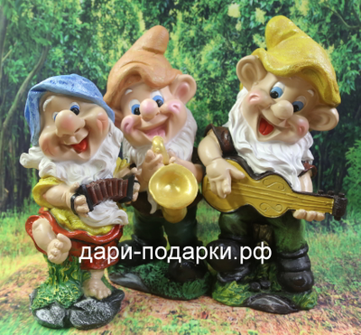 Гном с гитарой 42*22см   2кг   полистоун Россия  2389/091037-1