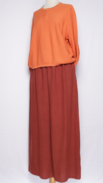 Брюки "Широкие палаццо крапива" терракот, мокко р.48-54