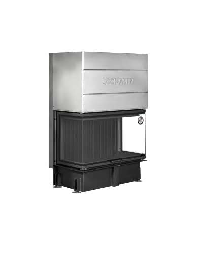 Каминная топка Экокамин ДЕЛЬТА 1000 PBV три стекла принтинг подовое горение, вертикальная ламель