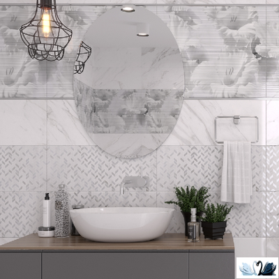 Плитка настенная Gracia Ceramica Celia white wave wall 02 25 х 60 см мрамор