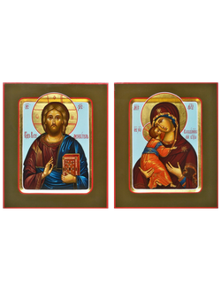 Венчальная пара. Образ Спасителя. Образ Пресвятой Божией Матери “Владимирская”. Рукописные иконы.